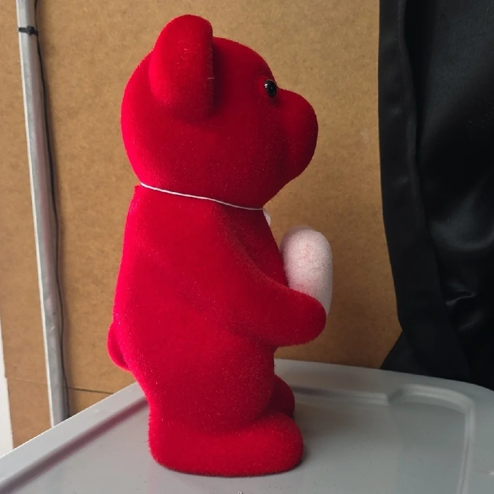 J38) Red Teddy Bear with Heart - Home Party Decoration
